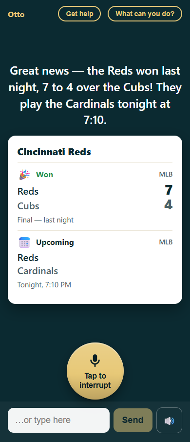 Sports card: Reds beat the Cubs 7 to 4, final; Reds play the Cardinals tonight at 7:10